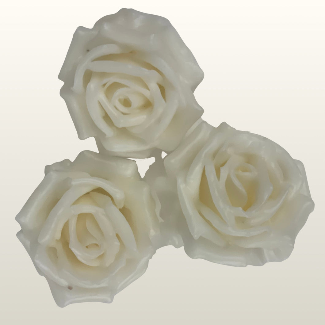 Wachsrose Reinweiss 3 Stück