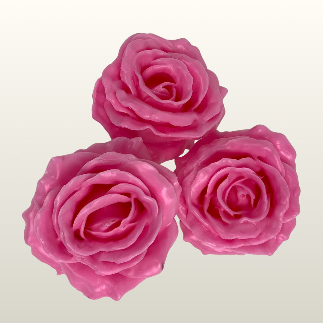 Wachsrose rosa 3 Stück