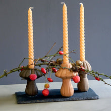 Lade das Bild in den Galerie-Viewer, Pilz - Set, Kerzenhalter, dreiteilig, in Farben sortiert
