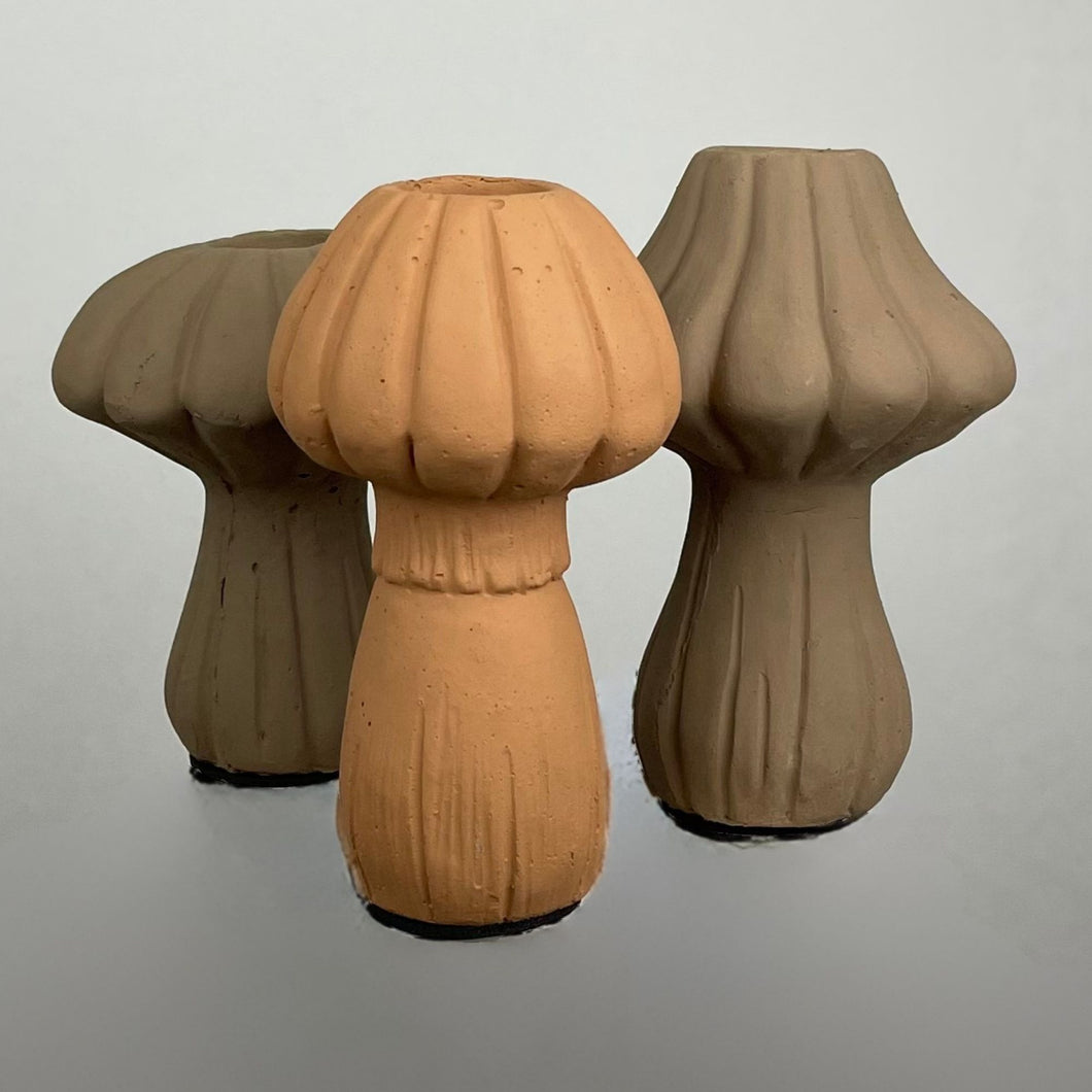 Pilz - Set, Kerzenhalter, dreiteilig, in Farben sortiert